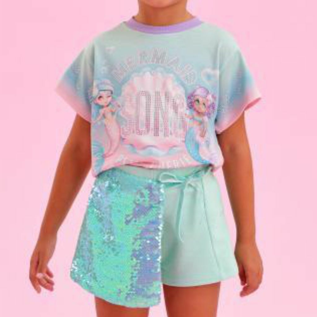 Roupa de sereia infantil Top e Saia Lindo do 4 ao 8 a pronta entrega - xuxu  de meia - Conjunto Infantil - Magazine Luiza