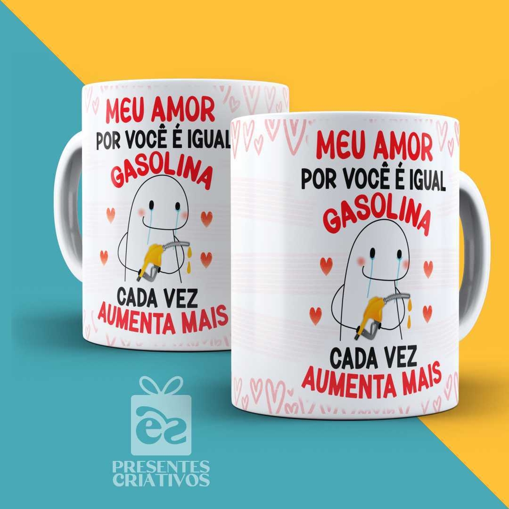 Caneca Namorados Amor Love Flork Casal Meme Cerâmica 325ml