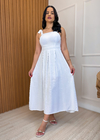 Vestido Midi Alça Amarração Branco