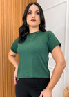Blusa T-shirt Feminina Malha Verde Militar