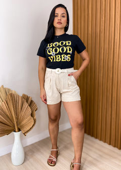 Blusa T-Shirt Feminina Algodão Good Preta na internet