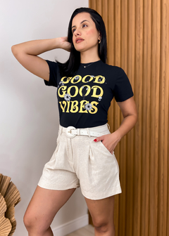 Blusa T-Shirt Feminina Algodão Good Preta - comprar online