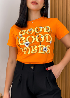 Blusa T-Shirt Feminina Algodão Good Laranja