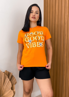 Blusa T-Shirt Feminina Algodão Good Laranja - O Look do Dia Store - Moda Feminina 