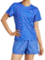 REMERA MUJER M-C DRY FIT RUN IT ESTAMPADA AZUL - ROSA (A10146)