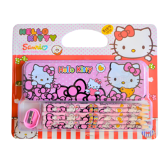 Kit Cartuchera + 12 Lapices + Sacapuntas - Hello Kitty