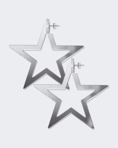 argola duo estrela - prata - BASFOND