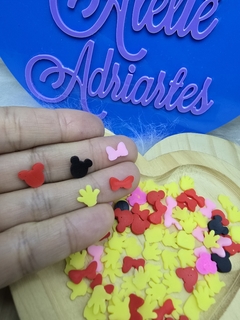 Mini apliques Mickey e minnie C/10 gramas Sortidos Biscuit - Atelier Adriartes