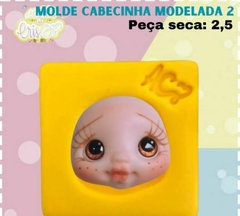 MOLDE CABECINHA MODELADA 2 Arte da Cris