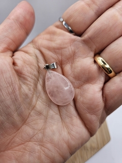 Pingente de quartzo rosa - gota - comprar online