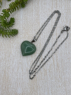 Colar coração quartzo verde - comprar online