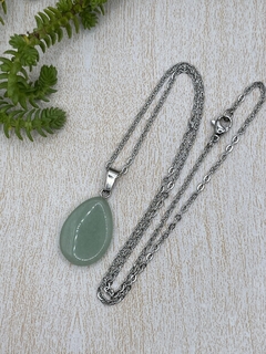 Colar gota quartzo verde - comprar online