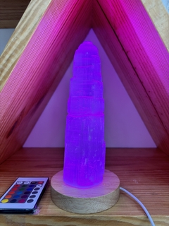 Luminária com torre de selenita g - comprar online