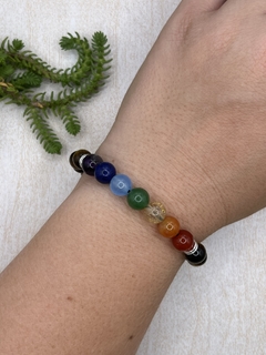 Pulseira 7 chakras com olho de tigre - comprar online