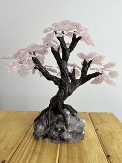 árvore de quartzo rosa gg