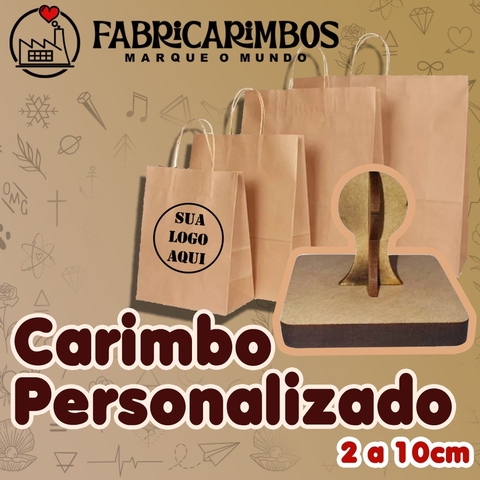 Carimbo Personalizado 8x8 Para Sacola Kraft+almofada