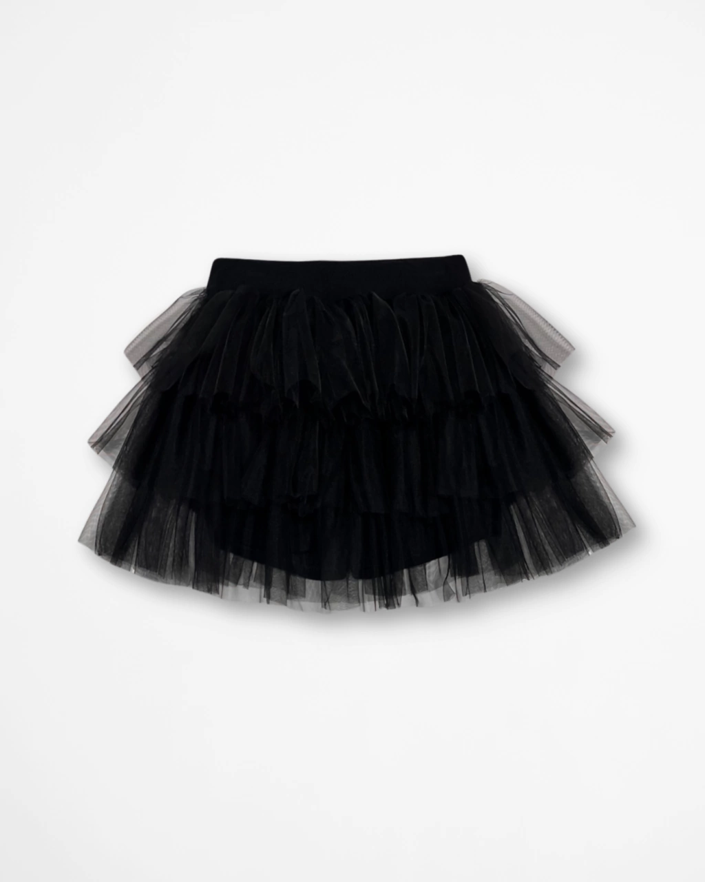 Shorts Saia de Tule Preto com Babados Jinx