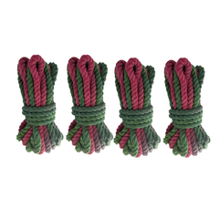 Pack de 4 cuerdas algodón rosa y verde tipo trenzado- Shibari en internet