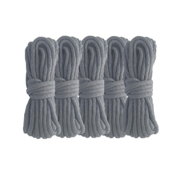 Pack de 5 cuerdas de algodón gris tipo reforzado- Shibari