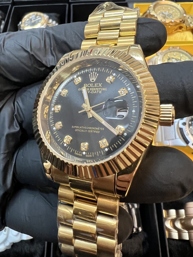 Relógio Rolex Day-Date Ouro / Fundo Preto