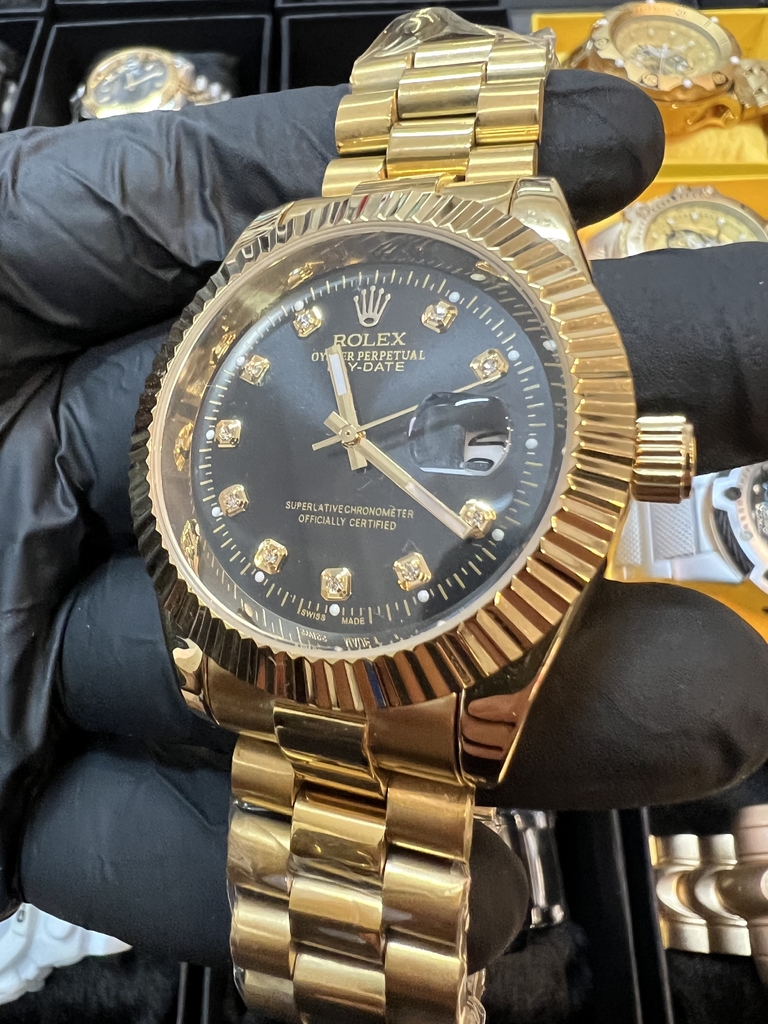 Rel gio Rolex Day Date Ouro Fundo Preto