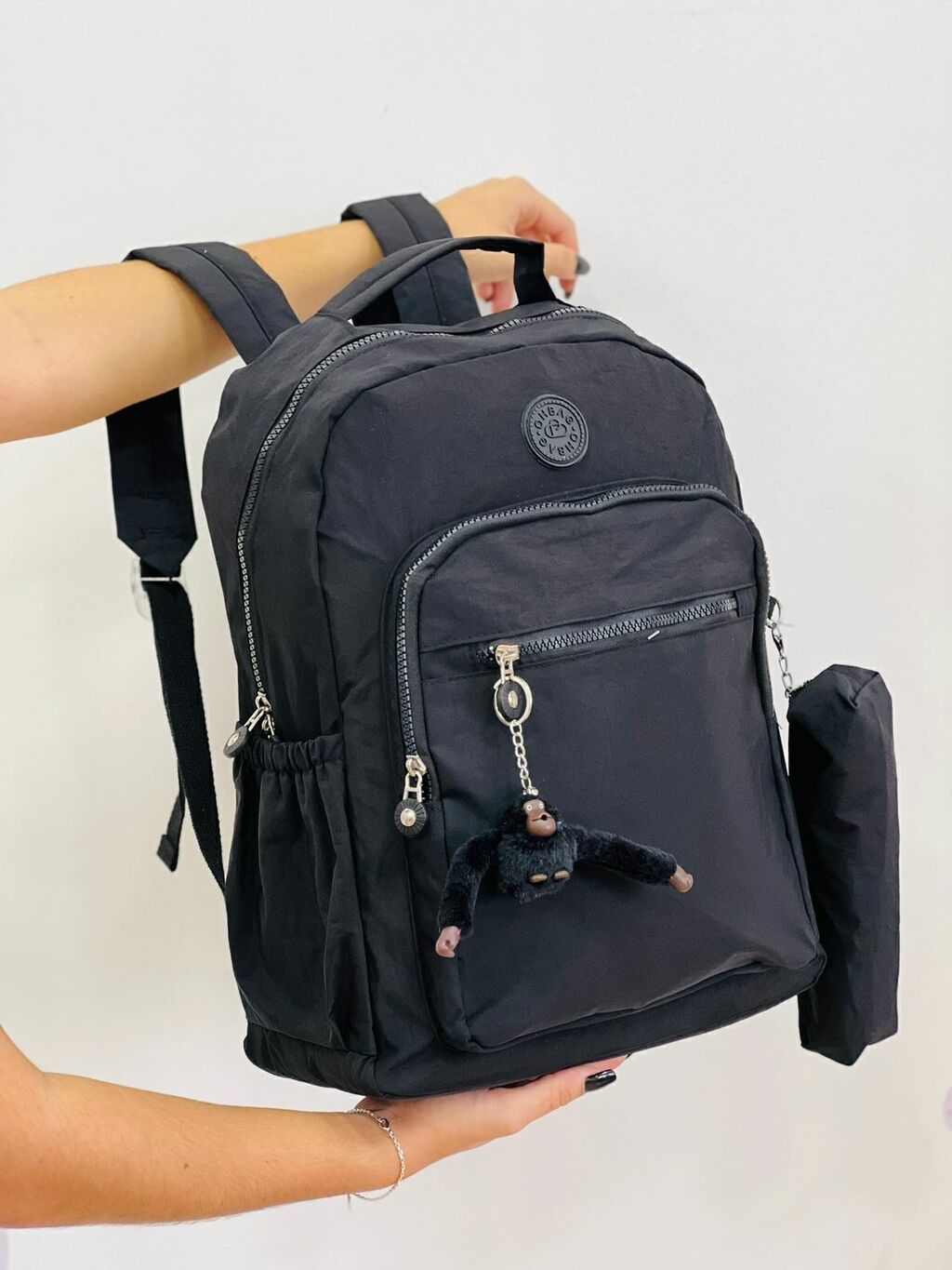 Conjunto Mochila Estojo e chaveiro Estilo Kipling