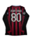 AC Milan Titular RETRO 2009. Mangas largas. #80 Ronaldinho. Parche UEFA Champions League