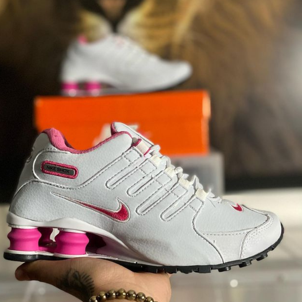 Tênis Nike Shox NZ 4 Molas Feminino Branco c/ Rosa