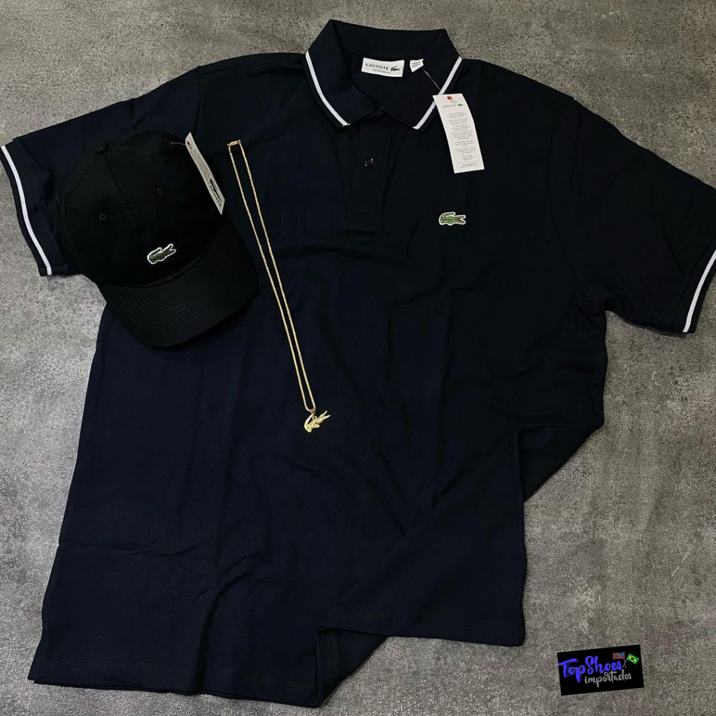 Polo lacoste best sale preta