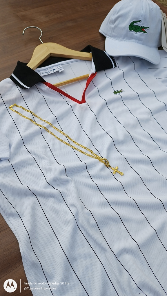 Kit Polo Da Lacoste Mc Kapela Branca Bon Big Croc Branco