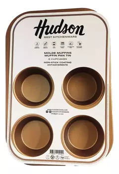 Molde Muffins X6 Cupcakes Hudson Antiadherente Horno Color Total Cobre