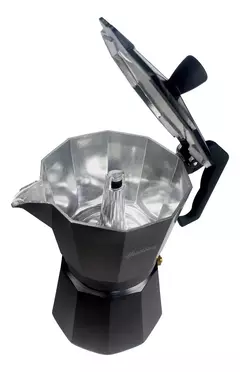 Cafetera Aluminio Hudson Black Estilo Italiana 6 Pocillos - AMODO ORDEN