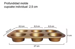 Molde Muffins X6 Cupcakes Hudson Antiadherente Horno Color Total Cobre - comprar online