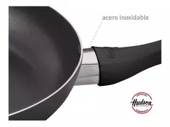 Wok Con Tapa Antiadherente Hudson Aluminio TEFLON 28 Cm Color Negro - tienda online