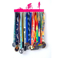 Porta Medalhas Triathlon Feminino Rosa - comprar online