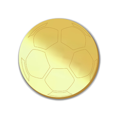 Aplique em acrílico espelhado Bola Futebol- (ap- 405) Kit 10 unid