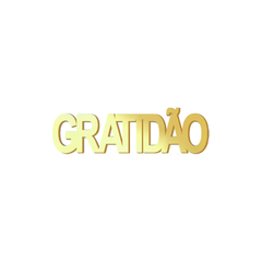 Aplique em acrílico espelhado dourado Nome Grife Marca Famosa- Kit 10 unid