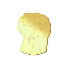 Aplique em acrílico espelhado dourado Mão do Hulk -Kit 10 unid