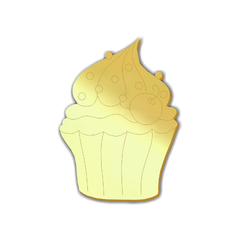 Aplique em acrílico espelhado Cupcake - (ap-162) Kit 10 unid