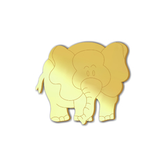 Aplique em acrílico espelhado Elefante - (ap- 353) Kit 10 unid