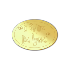 Aplique em acrílico espelhado dourado Show da Luna -Kit 10 unid