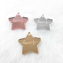 Tag Estrela 2,5 cm Personalizado em Acrílico Espelhado - comprar online