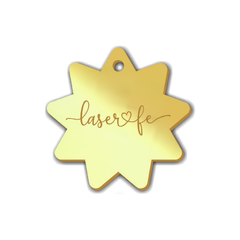 Tag Estrela Detalhes 2,5 cm Personalizado em Acrílico Espelhado