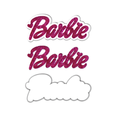 Nome Barbie com Placa Reforço Padrão Placa/Nome Kit 5 unid