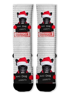 Meia Divertida e Colorida Bad Dog Noel - comprar online
