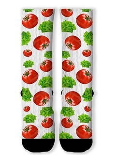 Meia Divertida e Colorida - Tomate e Alface - comprar online