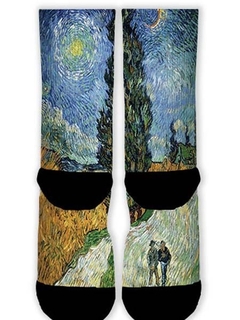 Meia Divertida e Colorida - Van Gogh na internet