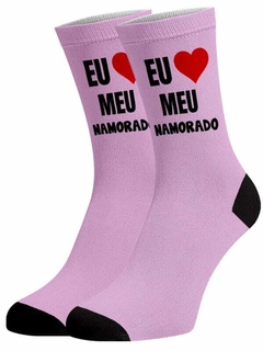 Meia Divertida e Colorida - Eu amo meu namorado