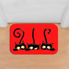 Tapete (capacho) Divertido e Decorativo - Trio de Gatos - comprar online