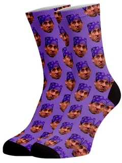 Meia Divertida e Colorida - The Office roxa -Prison Mike